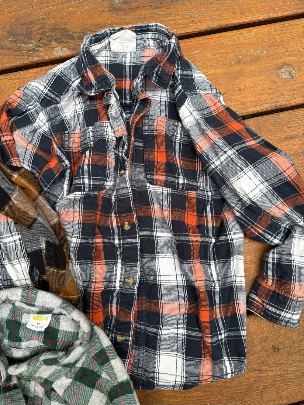 Carhartt Kids' Brown, Black & Gray Plaid Button-Down Shirt